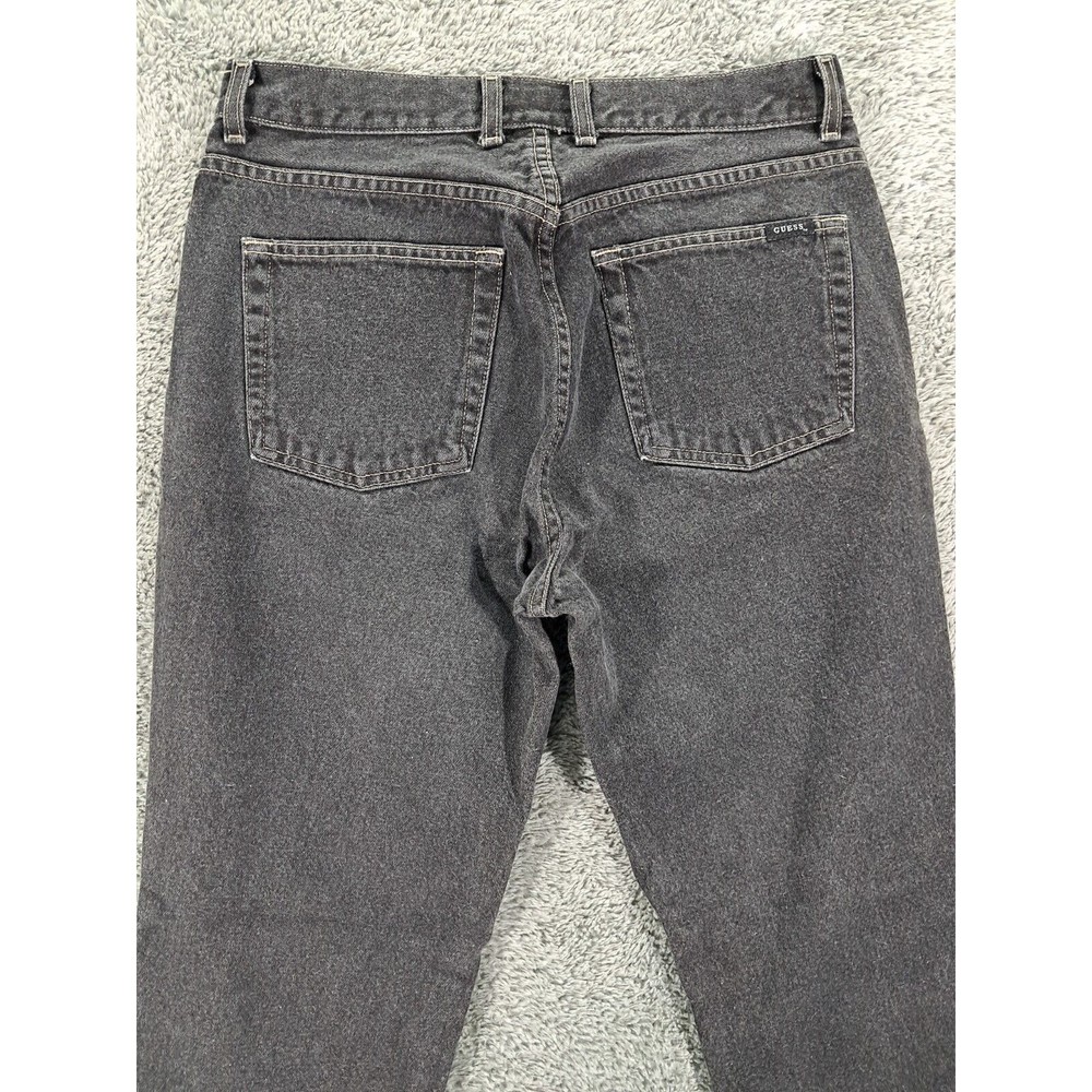 Guess Jeans Womens Sz 32 Black Straight Leg Denim Blue USA 100% Cotton - Picture 9 of 11